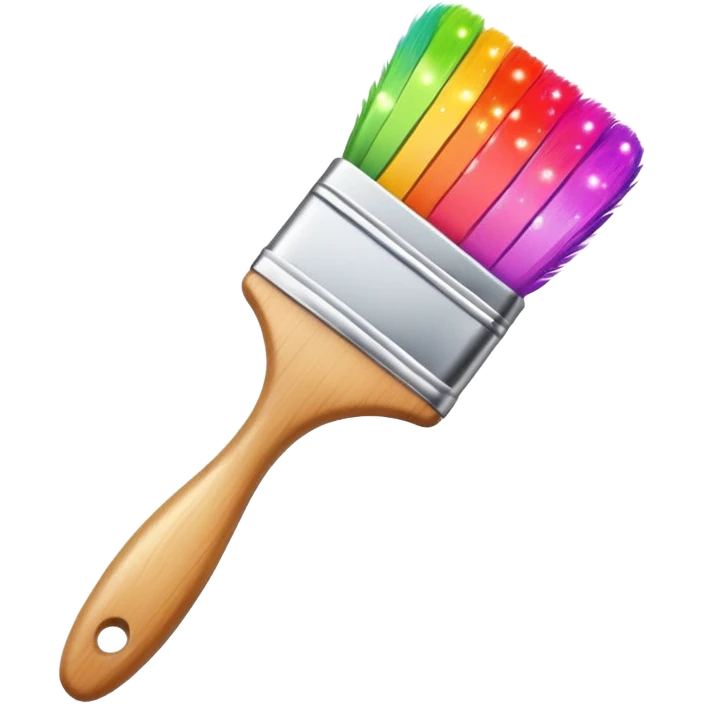 paintbrush with sparkles around emoji