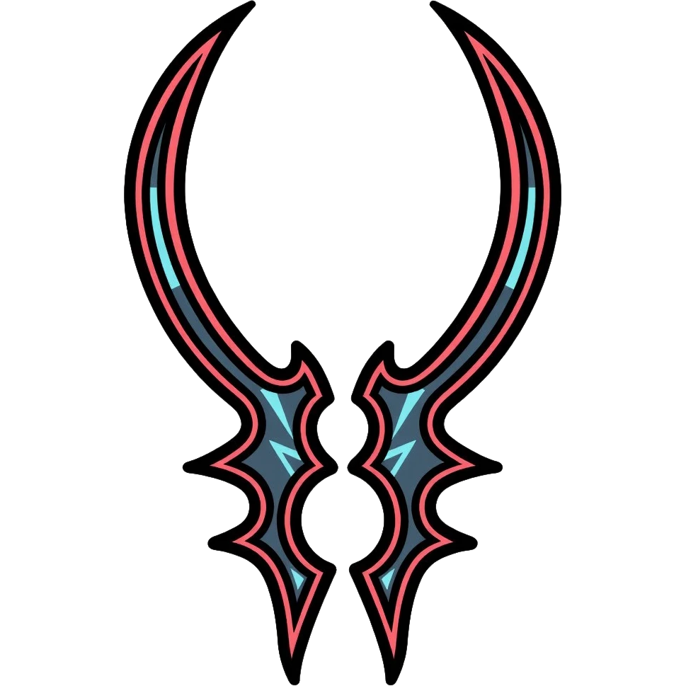 Warglaives from World of Warcraft, curved dual blades, Illidan Stormrage's weapons emoji