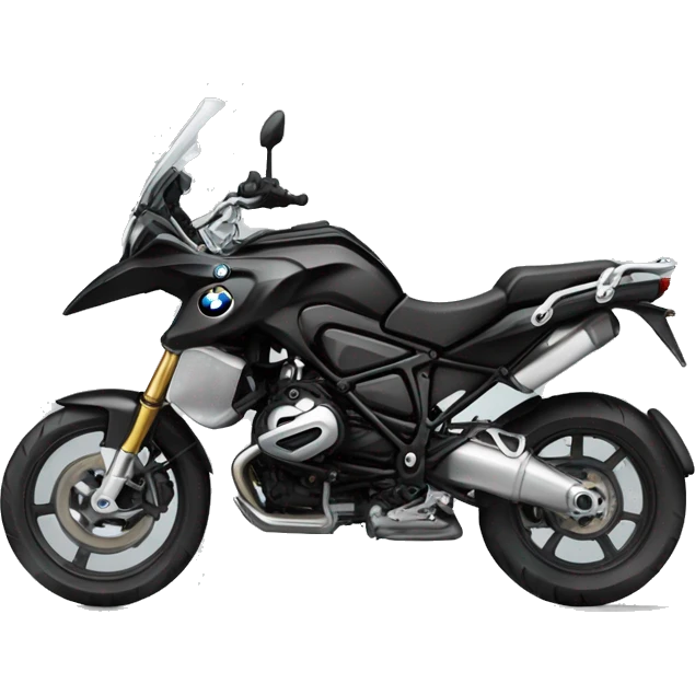 caricatura Motero saludando, Montado en una bmw f800r negra  emoji