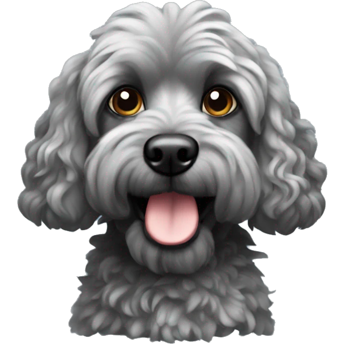 Black-Cockapoo with hair frack emoji