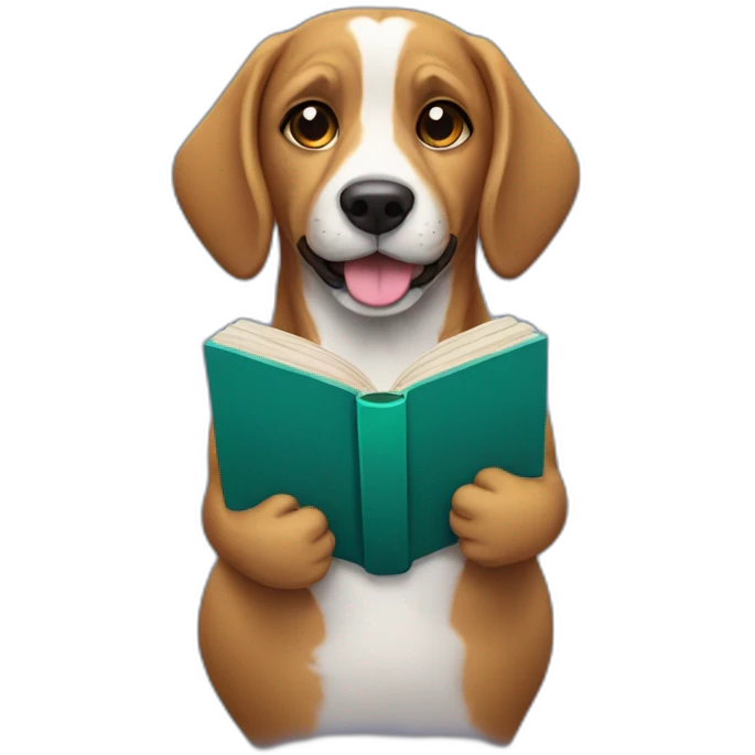 Dog holding a book emoji