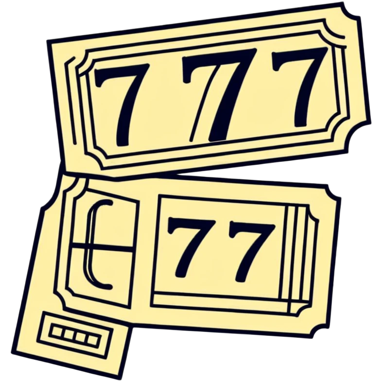 A colorful raffle ticket with the number 777 on it emoji