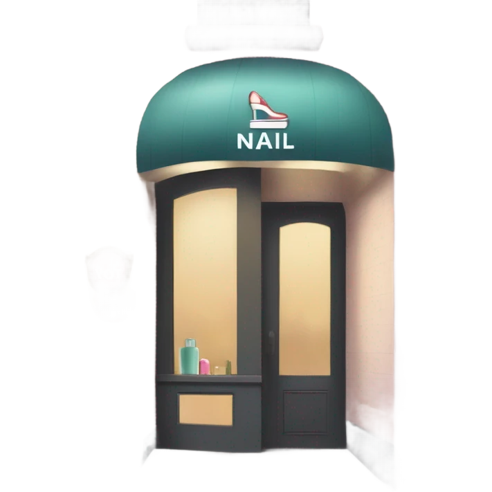 Building with sign: Nail Salon  emoji