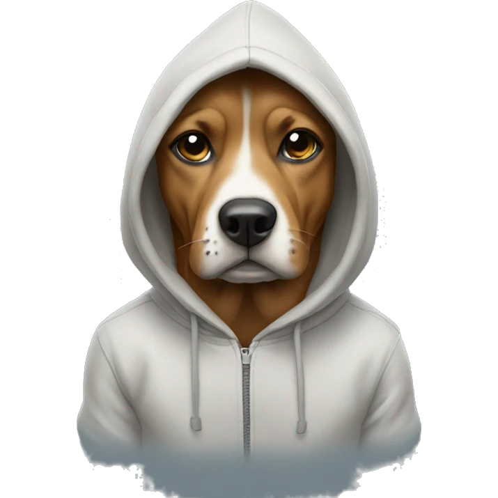 Dog wearing a hoodie emoji