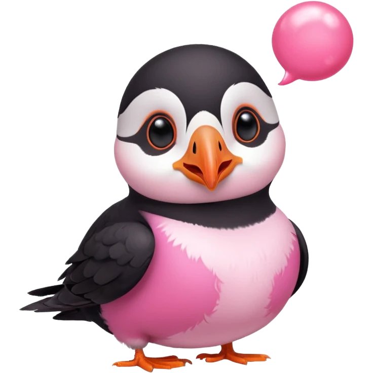 pink puffin blowing air emoji