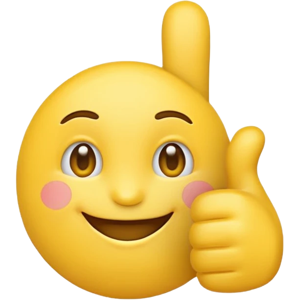 Thumbs up emoji but the thumb is tiny emoji