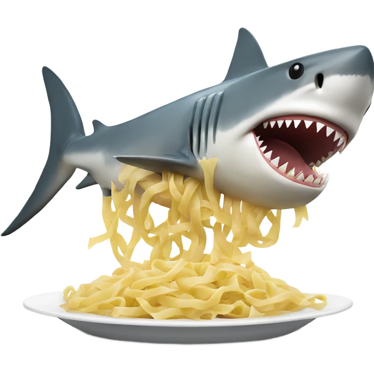 shark eating pasta emoji