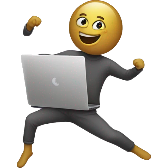 Laptop dancing emoji