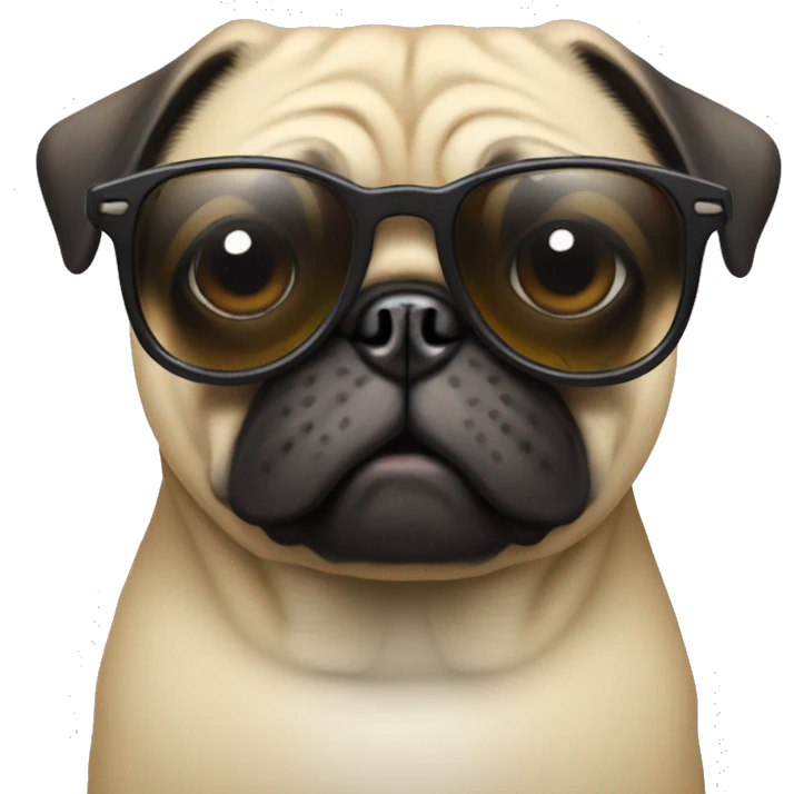 Pug with sunglasses emoji