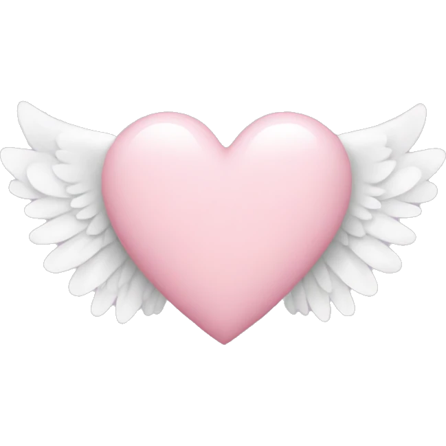 light pink heart with angel wings emoji