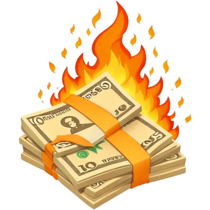 fiery exploding stack of russian ruble notes emoji