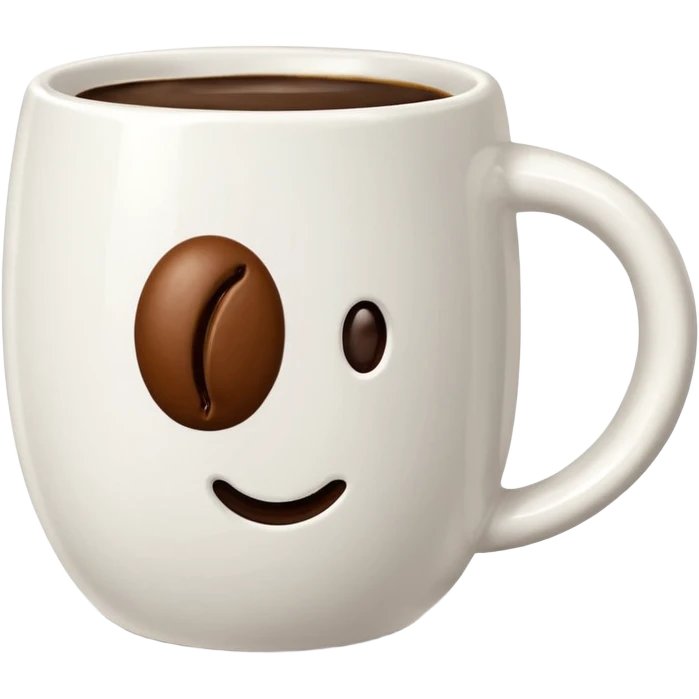 Coffee Mug with coffee bean symbol emoji