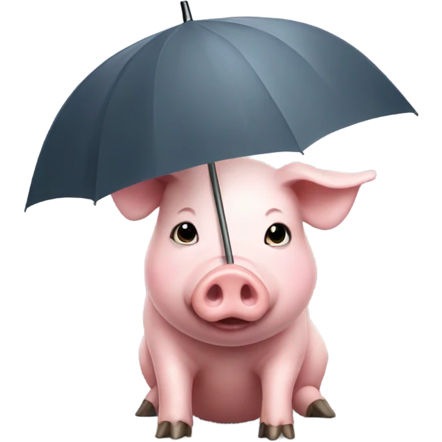 Pig wearing a umbrella hat emoji