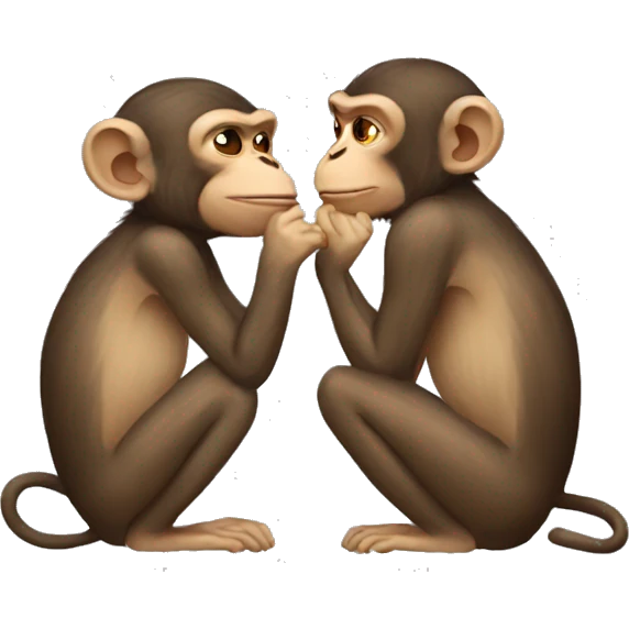Monkeys kissing emoji