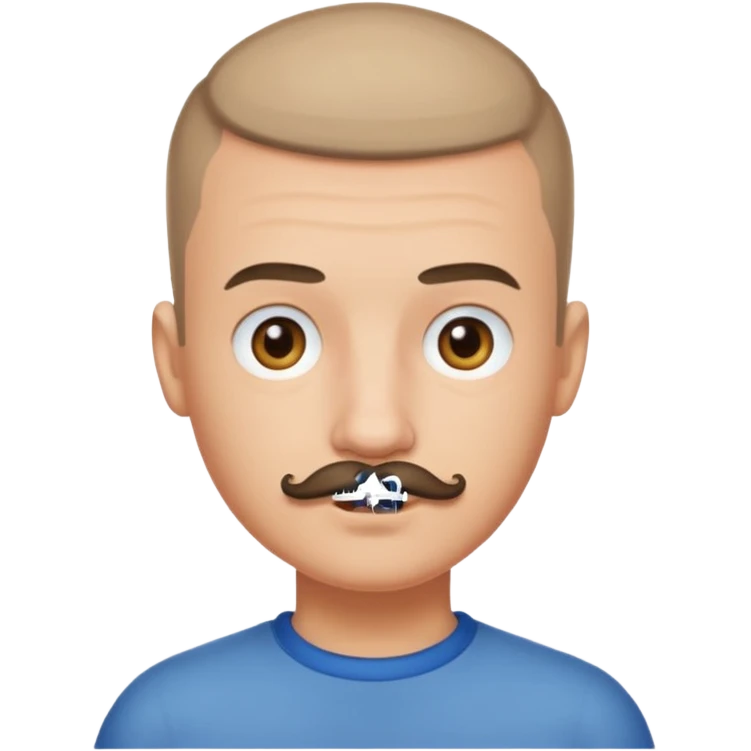 buzz cut boy with moustache emoji