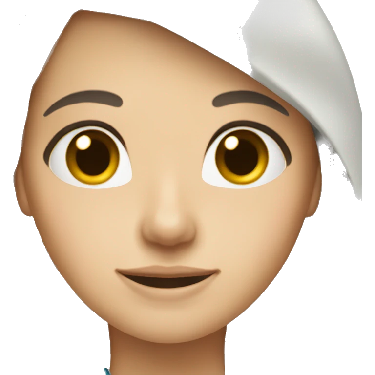 Nurse, long brown hair, brown eyes white skin emoji
