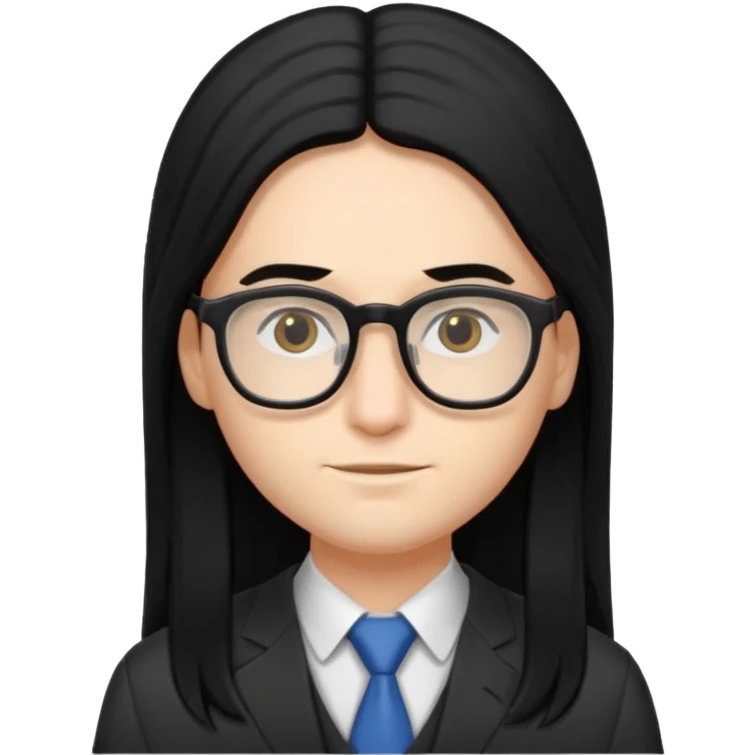 accountant with black long hair emoji