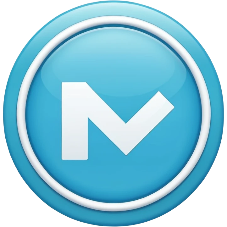 "A small solid cyan-blue circle with a centered bright white check mark, clean and minimal, symbolizing trust and distinction." emoji