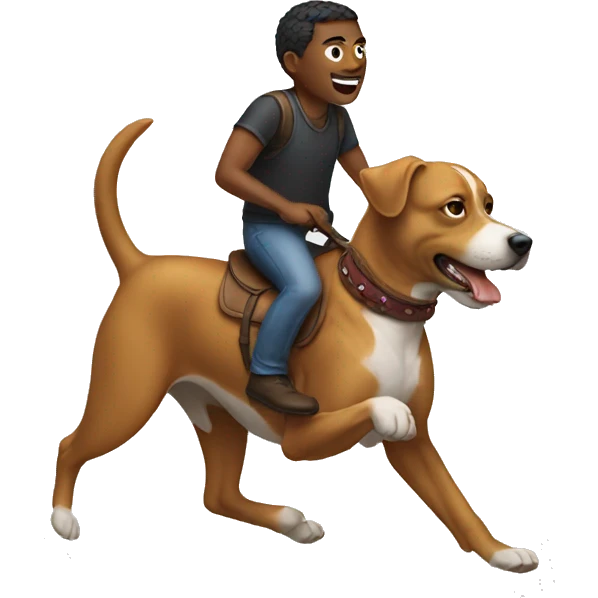 human who is riding a dog emoji