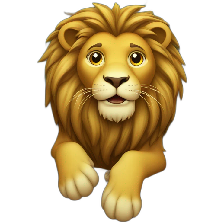 Lion sur pierre pierre sur arbre emoji