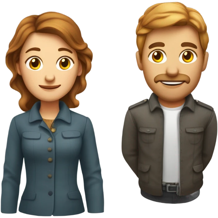 Mann und Frau in heller haut mit braunen Haaren lieben sich und küssen sich emoji