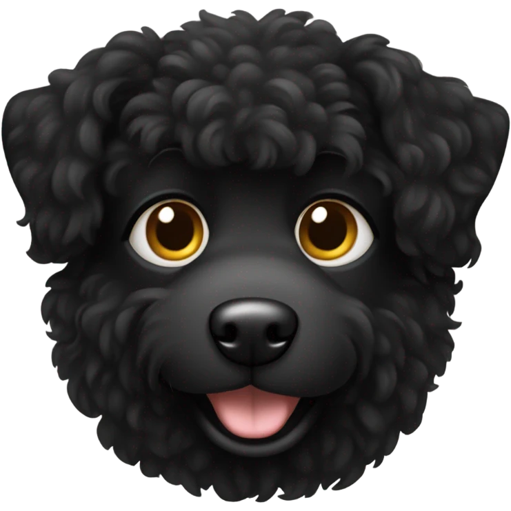 Black dog with curly fur emoji