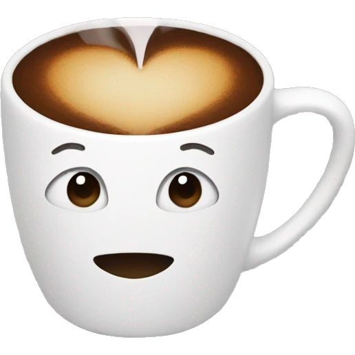 coffee cup with heart emoji