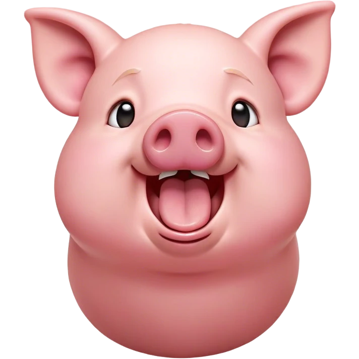 Cinematic Cute Yawning Pig Portrait Emoji, Head tilted slightly with a dramatic, wide-open yawn, showcasing a soft, smooth rosy-pink hide with droopy ears, round beady eyes barely open in drowsy contentment, Simplified yet irresistibly adorable features, highly detailed, glowing with a soft, cozy glow, high shine, relaxed yet expressive, stylized with a touch of whimsical charm, bright and endearing, soft glowing outline, capturing the essence of a sleepy yet affectionate pig, so drowsy it feels like it could stretch out of the screen and curl up for a nap! emoji