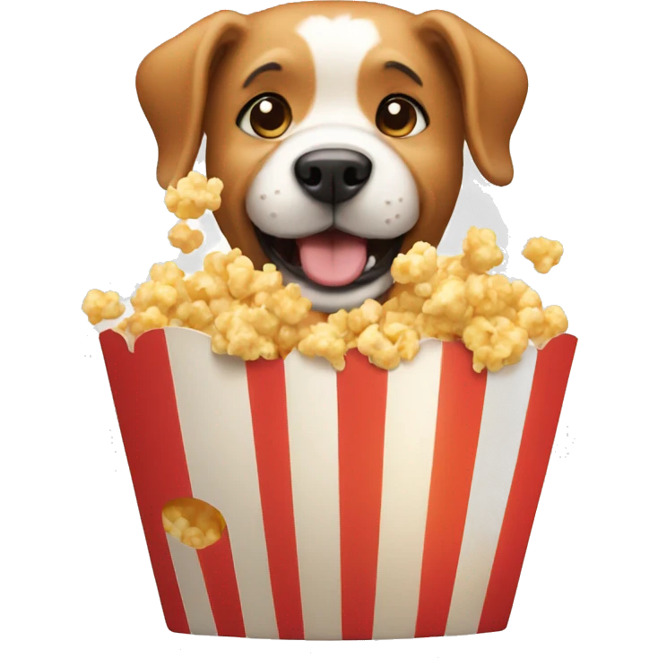 Dog with popcorn emoji