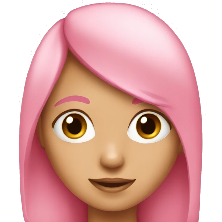 Girl having pink emoji