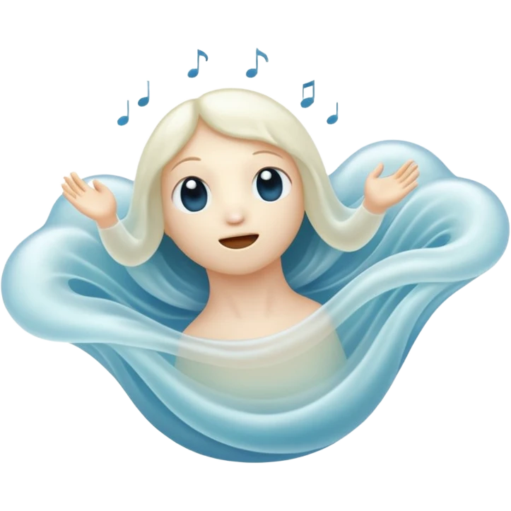 A floating creature that sings by pushing air through hollow chambers in its body like a living wind instrument. Its tone shifts as it drifts higher or lower. emoji