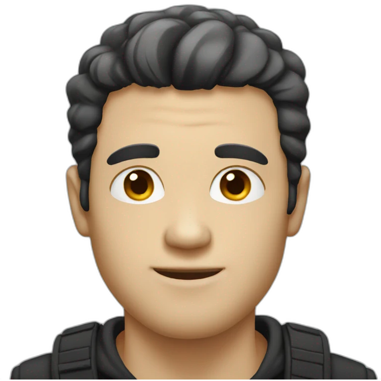 White man with black hair emoji