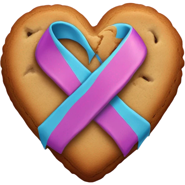 Suicide awareness ribbon on heart cookie emoji