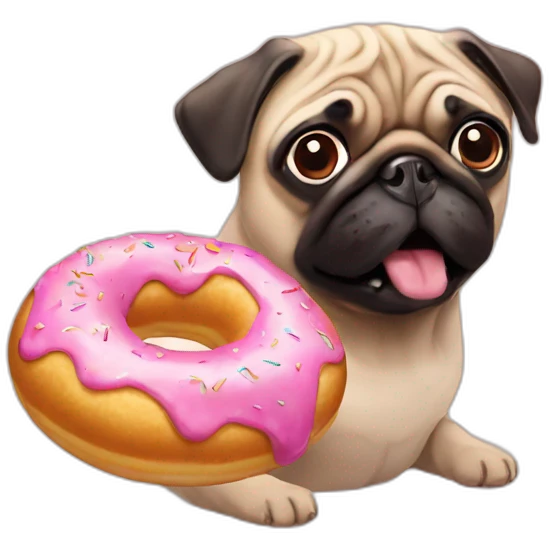 pug eat donut emoji