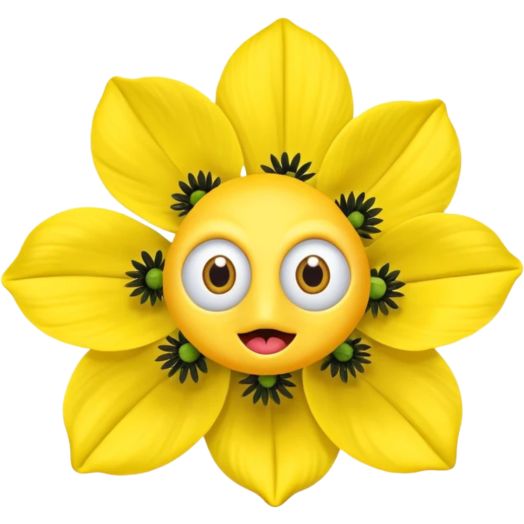 five leaved yellow anemone eyes mouth emoji