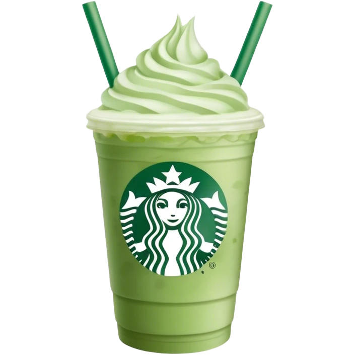 iced pastel green matcha starbucks with no whipped cream emoji