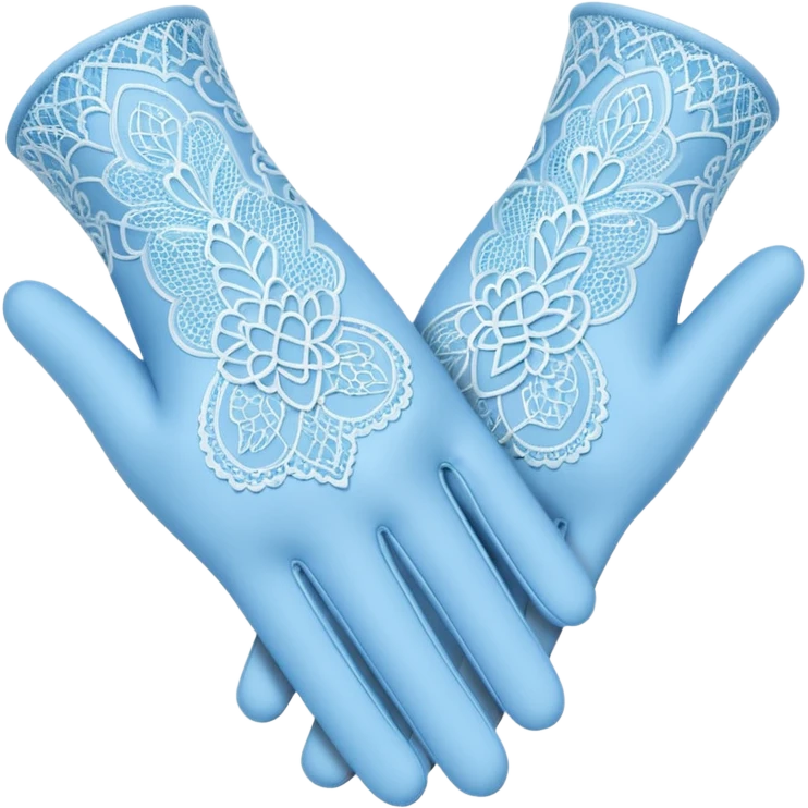 pastel blue lace glove emoji