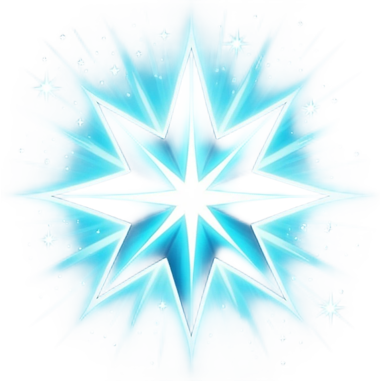 Glitter Cian Star Explosion emoji