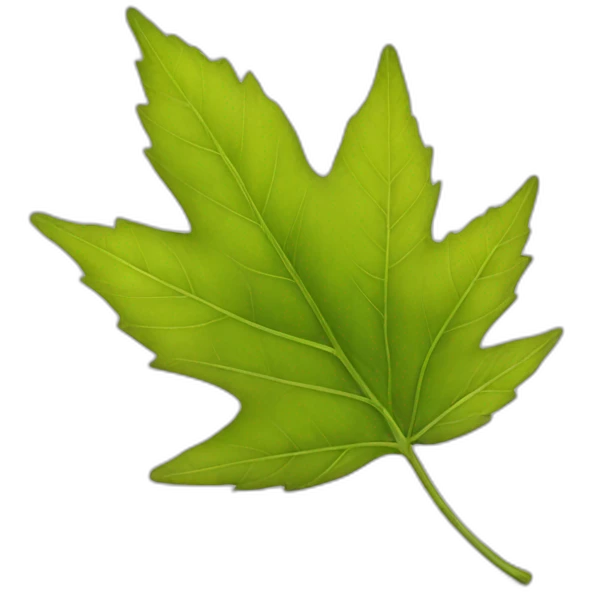 Une feuille sur un emoji