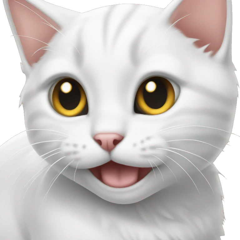 Hissing white kitten  emoji