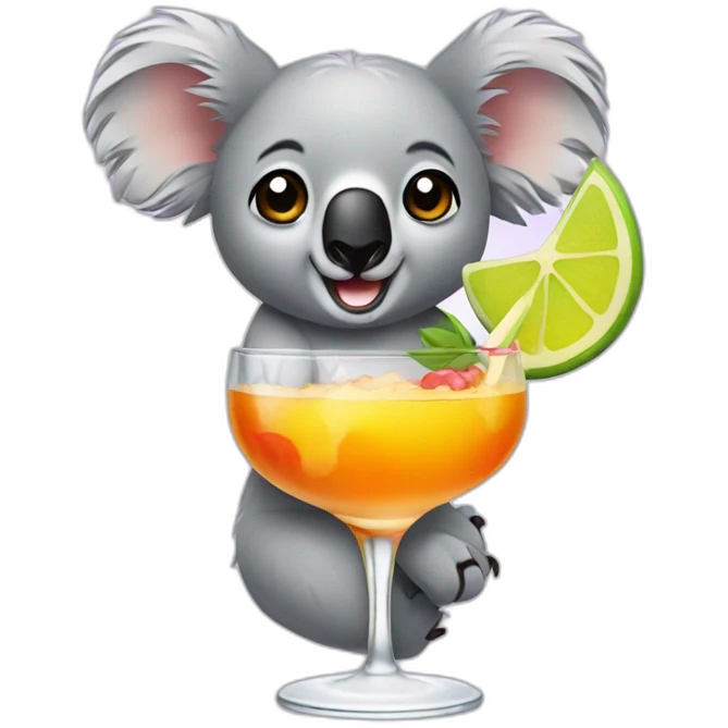koala with cocktail emoji