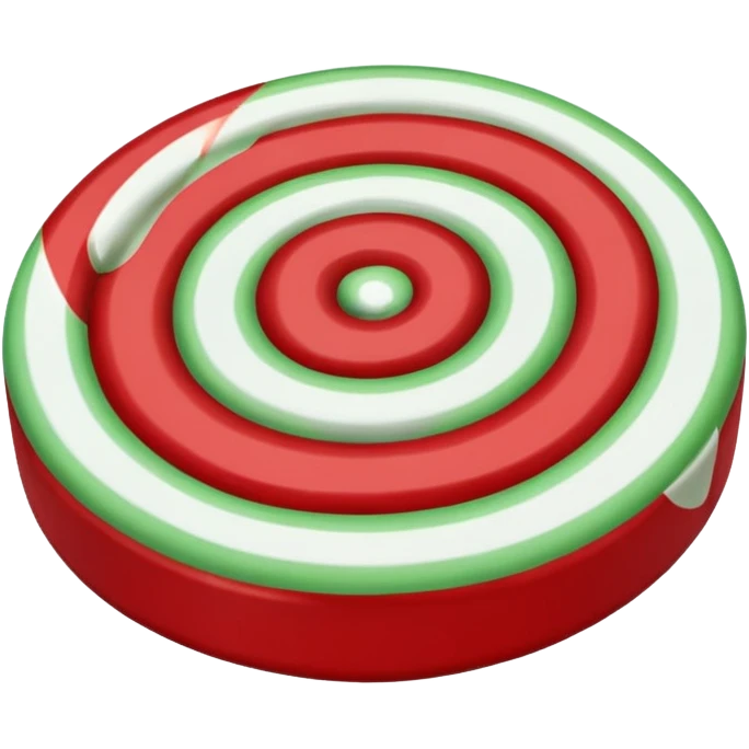 a single peppermint candy, but with green red white emoji