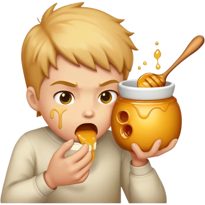 person agressivly eating honeypot emoji