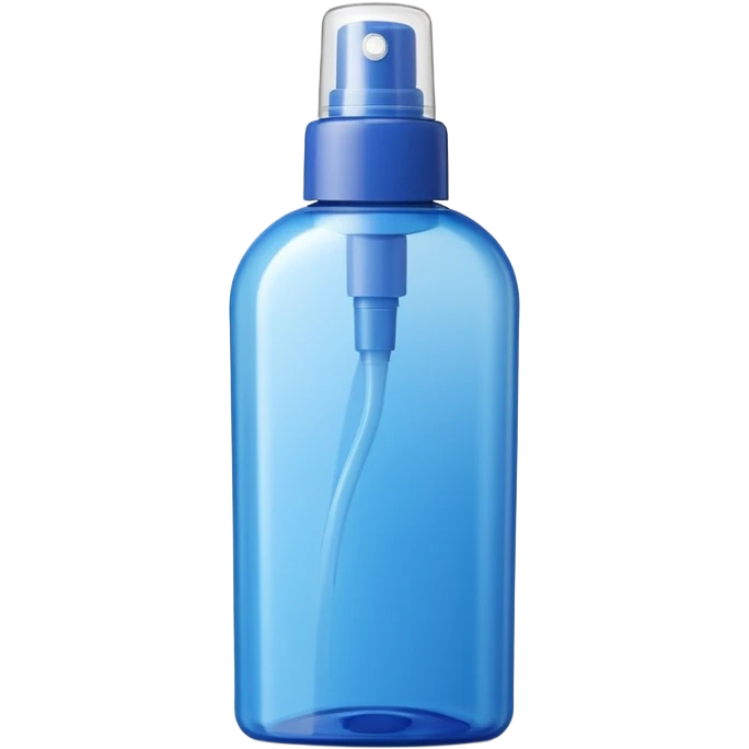 compact plastic spray or gel container with curved modern shape, blue or white tones, topped with press cap or nozzle, sleek fresh design suggesting hygiene and fragrance, no branding, no scent symbols, no extras, just the dispenser, soft lighting, subtle shadows, emoji scale emoji
