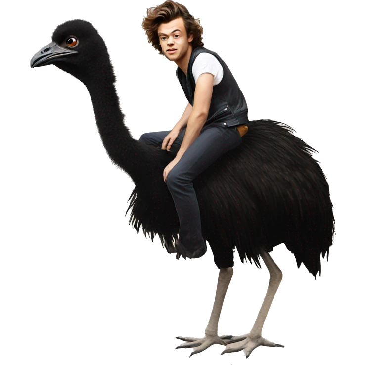 Harry Styles riding an ostrich  emoji