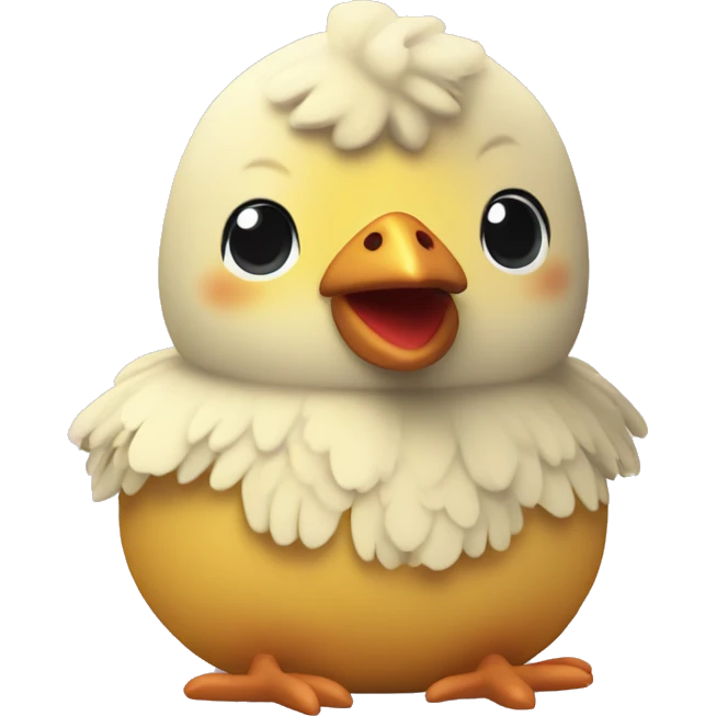 Cute plush mama chicken toy emoji