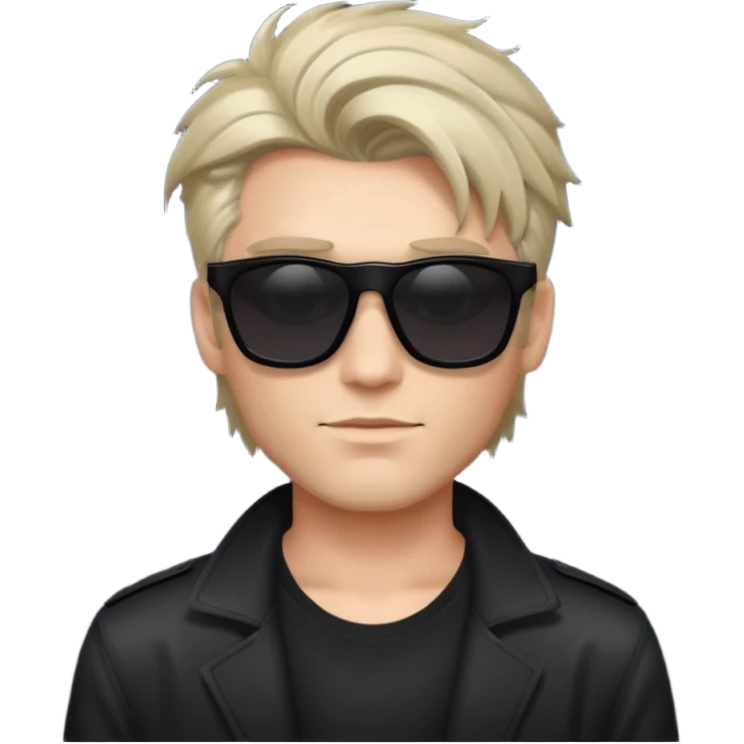 fair man with cool hair with square dark shades emoji