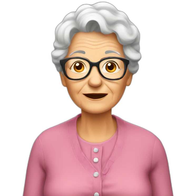 Granny in fast emoji