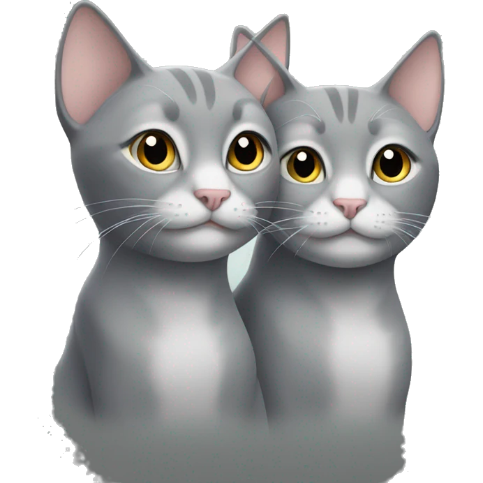 Two grey cats emoji