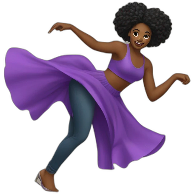 create a whatsapp style emoji of a BLACK WOMAN rolling over dancing emoji